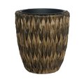 Greengrass 16.5 in. x 15 in. Dia. PP Plastic Twisted Banana Leaf Planter, Brown GR2514727